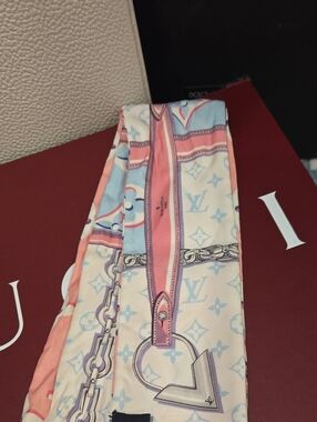Louis Vuitton Pastel Monogram Twilly Scarf - Pink & Light Blue